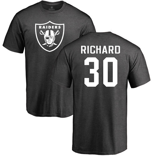 Men Oakland Raiders Ash Jalen Richard One Color NFL Football #30 T Shirt